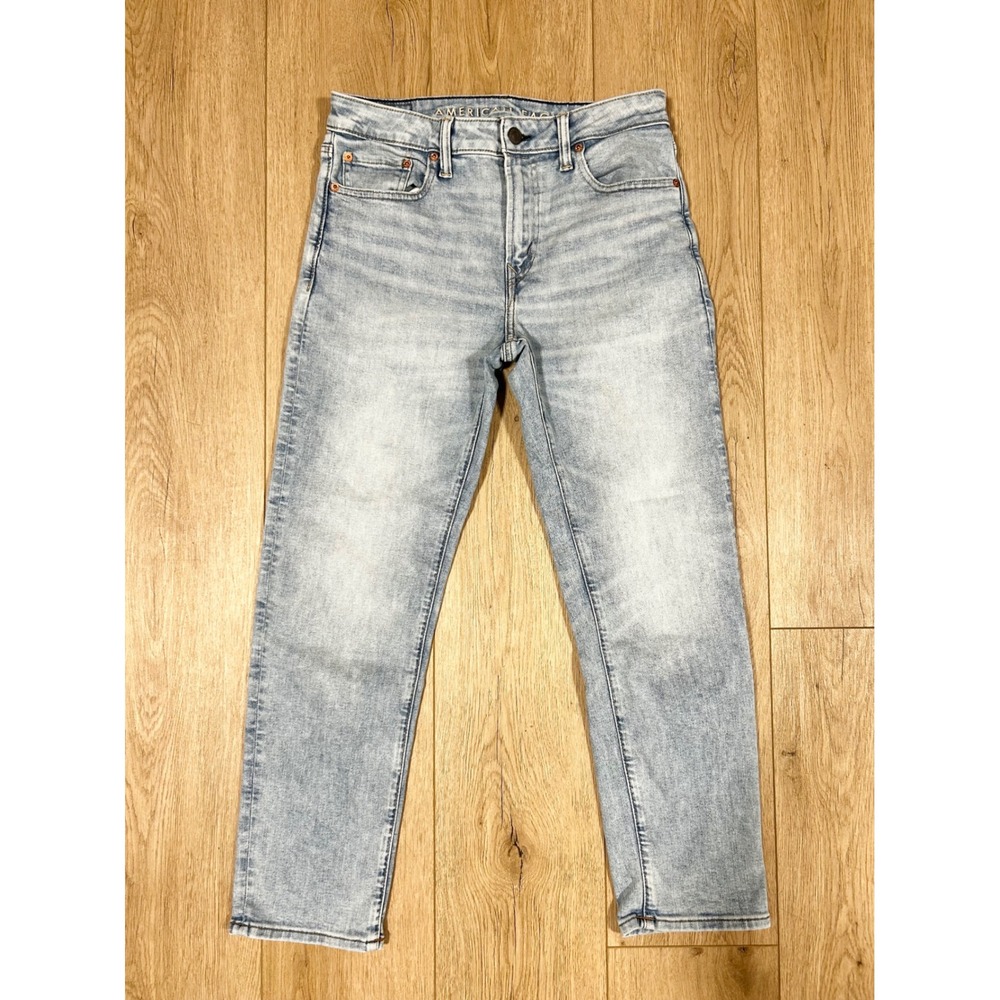 American Eagle Airflex+ Light Wash Slim Straight Leg Jeans 30x30 5683068947